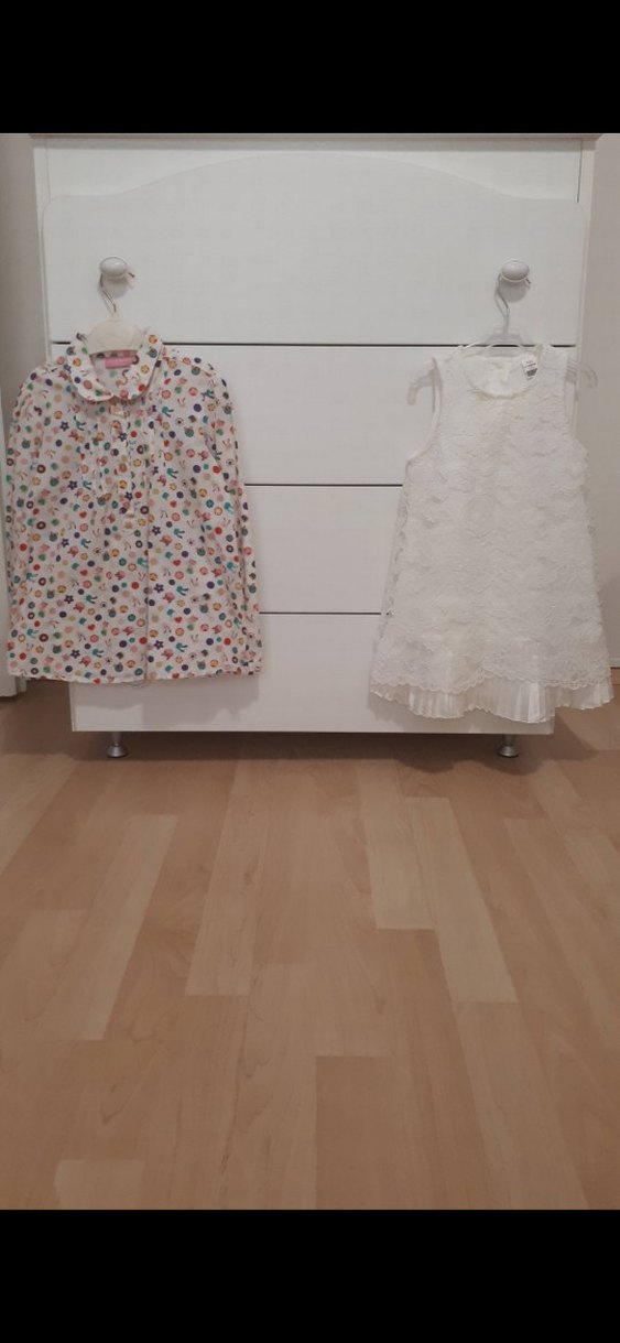 Kız Çocuk Beyaz Dantel Elbise - Görsel 3