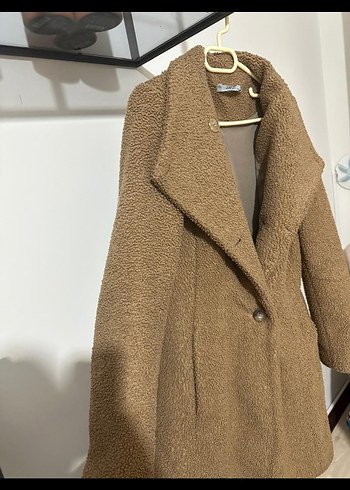 Bej Midi Kadın Yün Kaban - Görsel 5