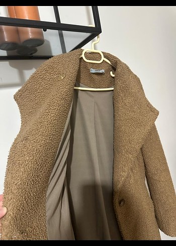 Bej Midi Kadın Yün Kaban - Görsel 6