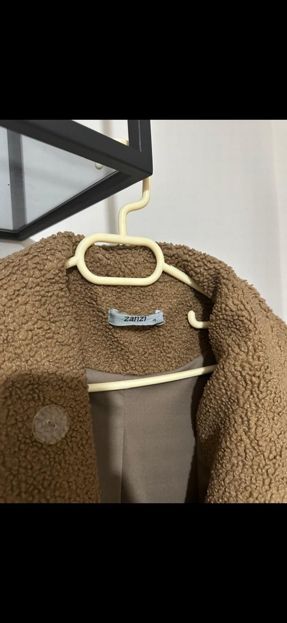 Bej Midi Kadın Yün Kaban - Görsel 4