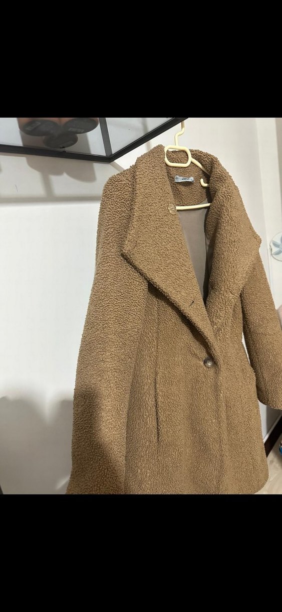 Bej Midi Kadın Yün Kaban - Görsel 5