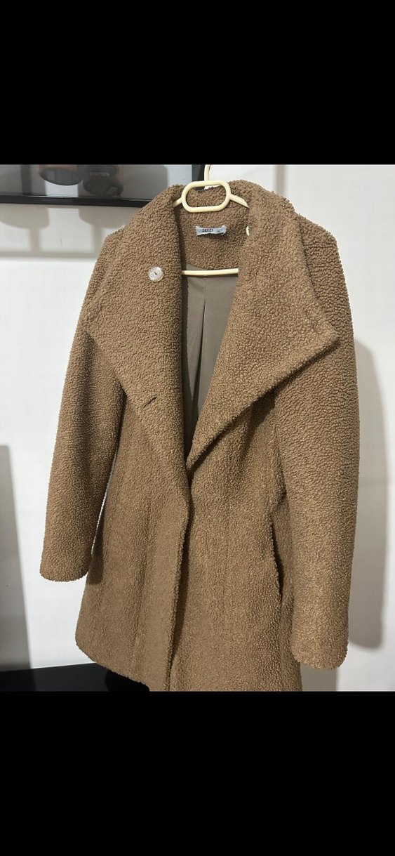 Bej Midi Kadın Yün Kaban - Görsel 2