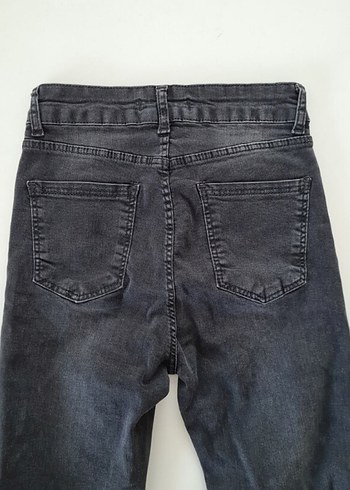 Kadın Siyah Payetli Nakışlı Denim Pantolon - Görsel 7