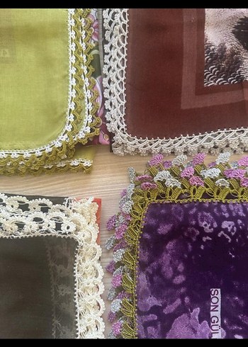 Dantel Detaylı Bohem Renkli Kadın Tülbent - Görsel 2