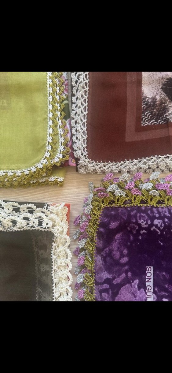 Dantel Detaylı Bohem Renkli Kadın Tülbent - Görsel 2