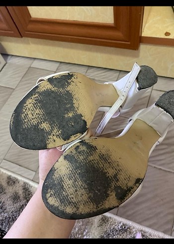 Beyaz Topuklu Kadın Akşam Ayakkabısı - Görsel 3