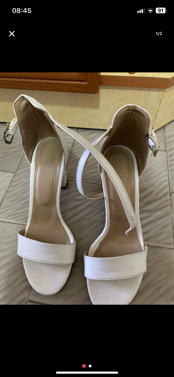 Beyaz Topuklu Kadın Akşam Ayakkabısı - Görsel 2