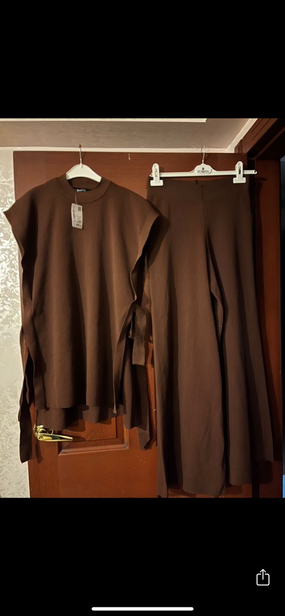 Kahverengi Kemerli Kadın takım - Görsel 2