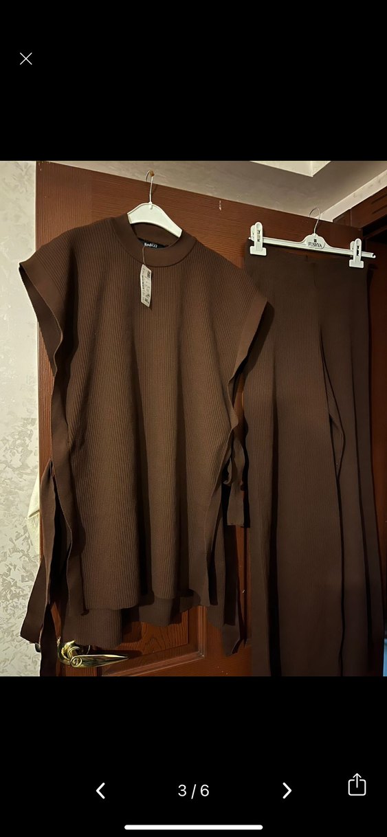 Kahverengi Kemerli Kadın takım - Görsel 5