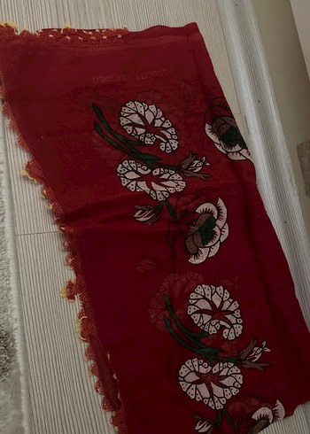 Kırmızı Bohem Kadın Şal - Görsel 3