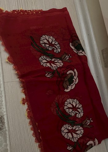 Kırmızı Bohem Kadın Şal - Görsel 2