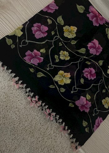 Dantel Detaylı Çok Renkli Kadın Fular - Görsel 2