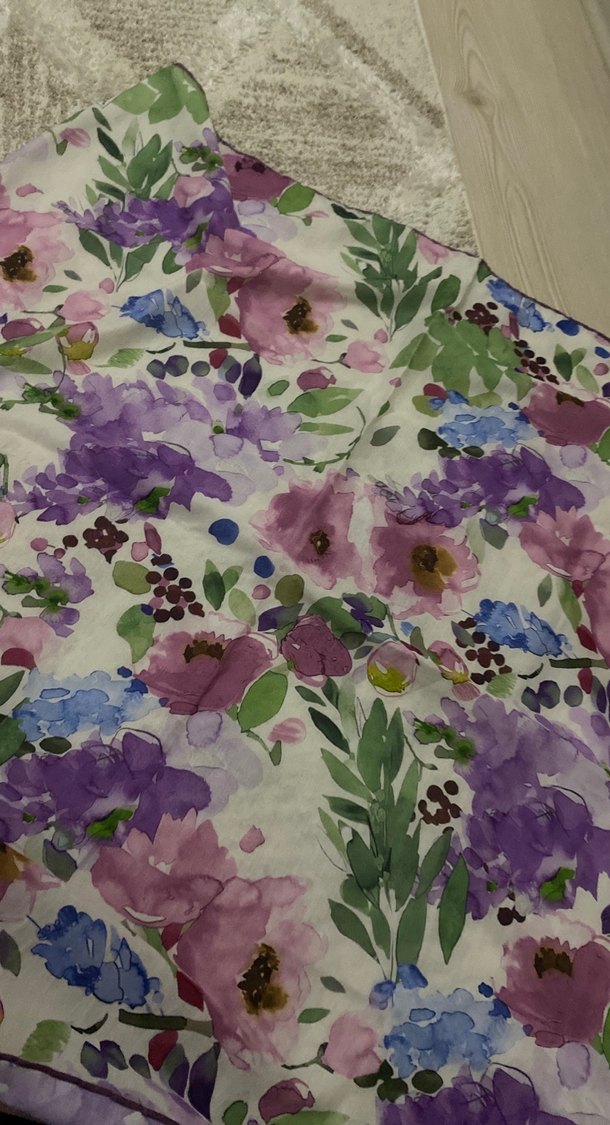 Pastel Mor Dantel Detaylı Kadın Fular - Görsel 2