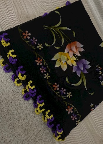 Boncuk İşlemeli Çok Renkli Kadın Fular - Görsel 3