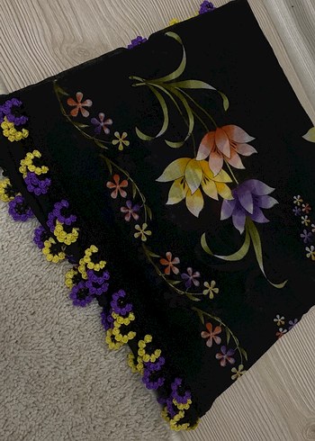 Boncuk İşlemeli Çok Renkli Kadın Fular - Görsel 2