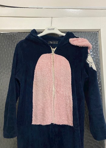 Kız Pembe Detaylı Siyah Tulum - Görsel 2