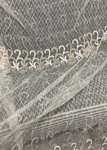 Nakışlı Beyaz Perde en 2,65 boy 2 ,20 - Görsel 3