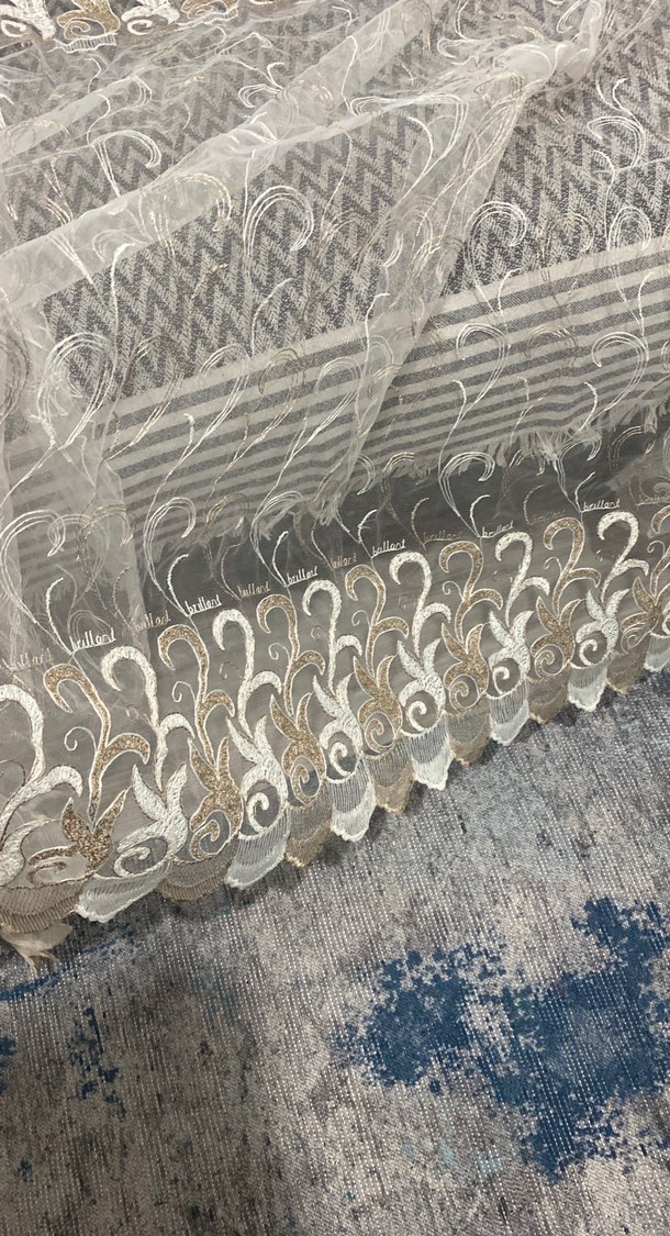 Nakışlı Beyaz Perde en 2,65 boy 2 ,20 - Görsel 2