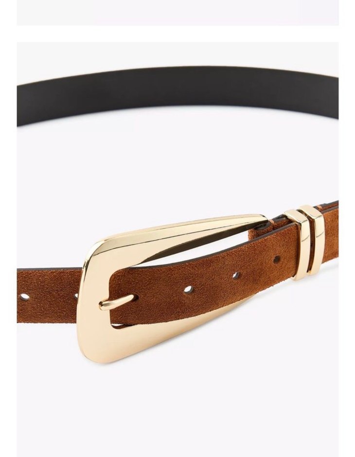 Zara Kahverengi Süet Kadın Kemer - Görsel 2