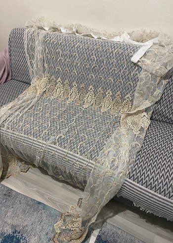 Nakış İşlemeli Bej Gri Perde en 2 metre boy 2,28 - Görsel 3