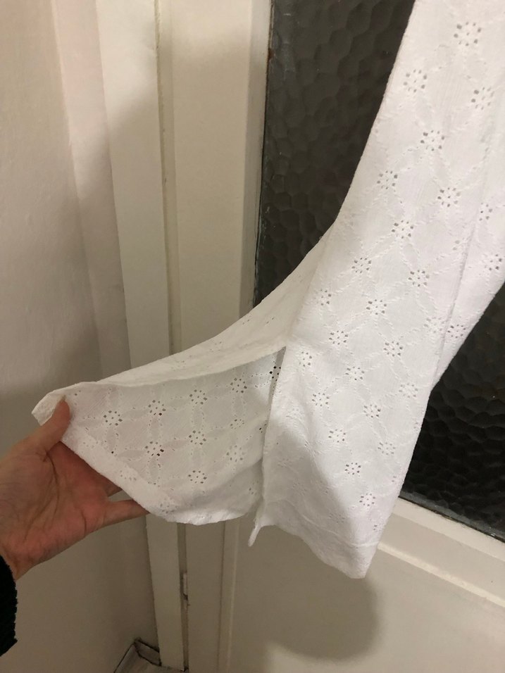 Zara Beyaz Bol Kesim Keten Kadın Pantolon - Görsel 5