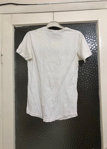 Mango Beyaz Baskılı Erkek Tişört Loose Fit - Görsel 3