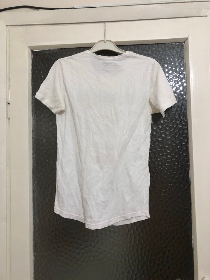 Mango Beyaz Baskılı Erkek Tişört Loose Fit - Görsel 3