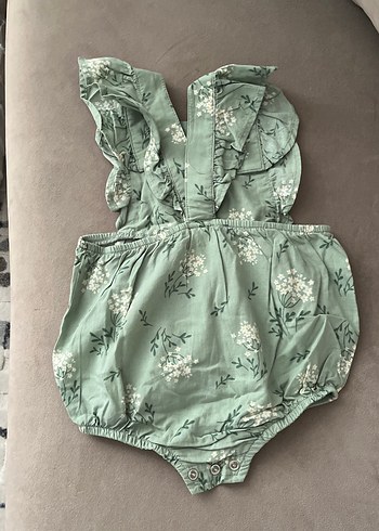 Yeşil Çiçekli Bebek Kız Tulum - Görsel 2