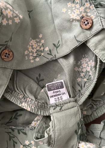 Yeşil Çiçekli Bebek Kız Tulum - Görsel 3