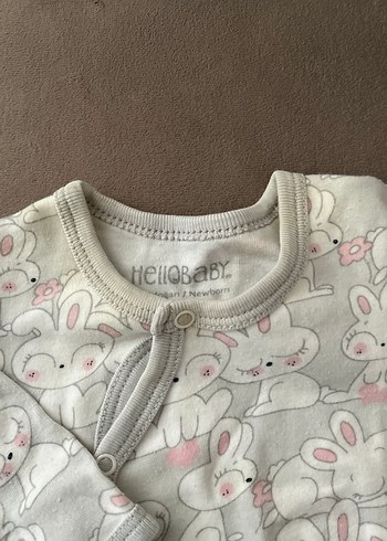 Gri Tavşan Desenli Bebek Kız Tulum - Görsel 2