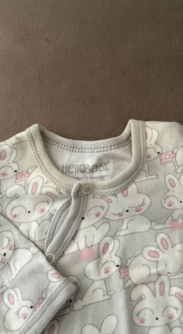 Gri Tavşan Desenli Bebek Kız Tulum - Görsel 2