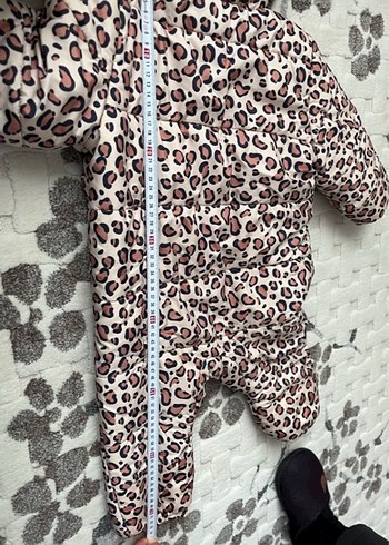 Kahverengi Leopar Desenli Kürklü Bebek Tulumu - Görsel 4