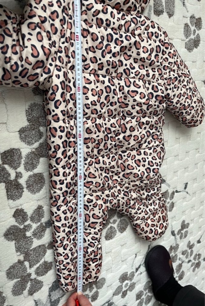 Kahverengi Leopar Desenli Kürklü Bebek Tulumu - Görsel 4