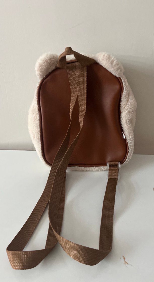 Peluş Detaylı Bej çocuk Sırt Çantası - Görsel 3