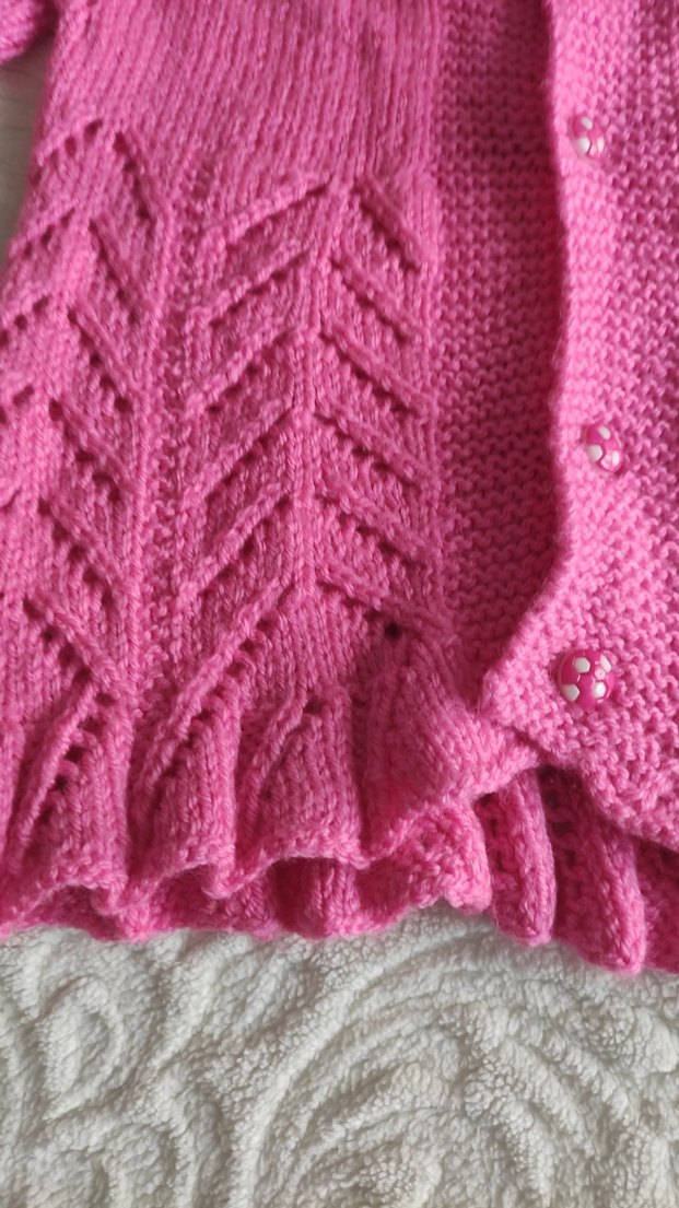 Pembe Bohem Örgü Kız Hırka - Görsel 3