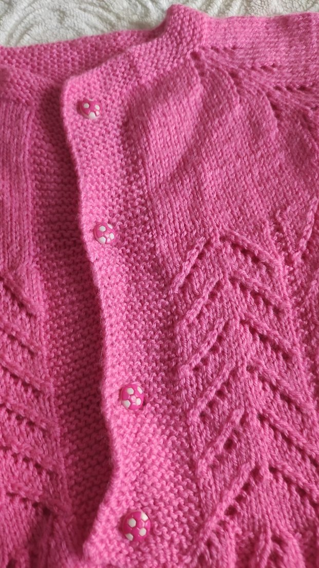 Pembe Bohem Örgü Kız Hırka - Görsel 2