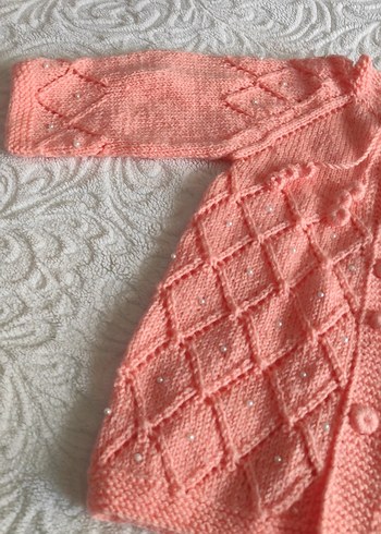 Kız Çocuk Pembe Örgü Bohem Hırka - Görsel 3