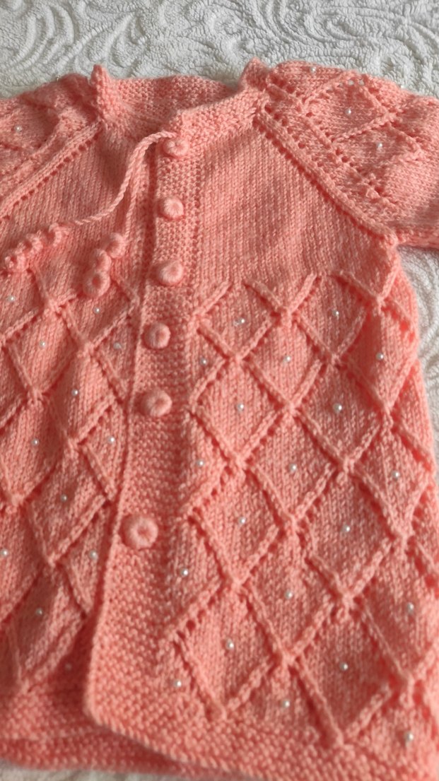 Kız Çocuk Pembe Örgü Bohem Hırka - Görsel 2