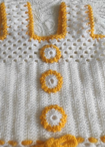 Sarı Nakışlı Bohem Kız Elbisesi - Görsel 3