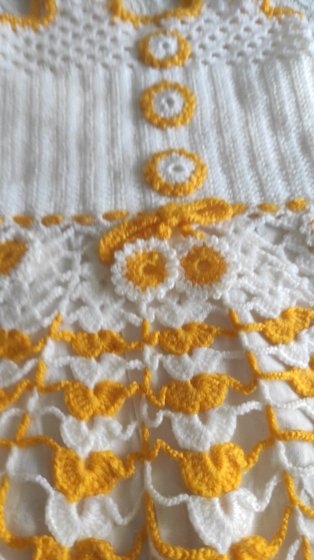 Sarı Nakışlı Bohem Kız Elbisesi - Görsel 2