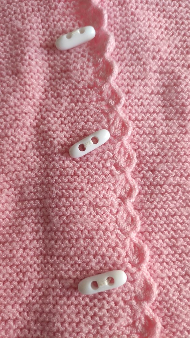 Pembe Kapüşonlu Kız Çocuk Örgü Hırka - Görsel 3