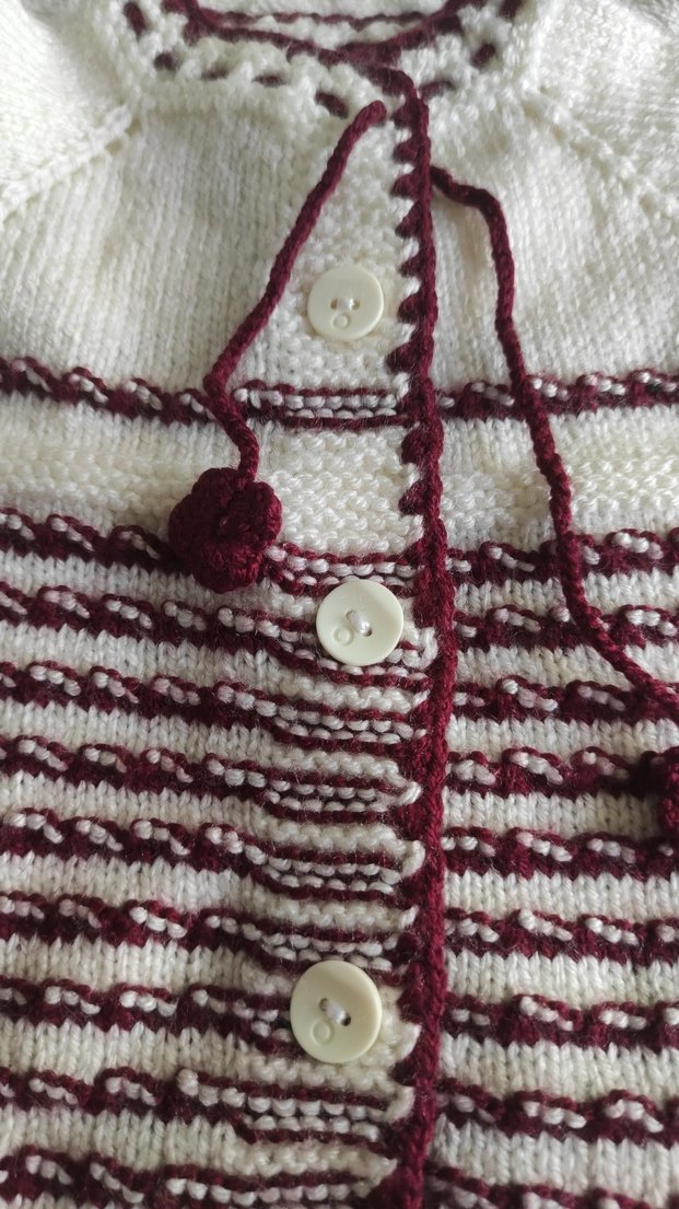 Bordo Örgü Kolsuz Kız Çocuk Yeleği - Görsel 2