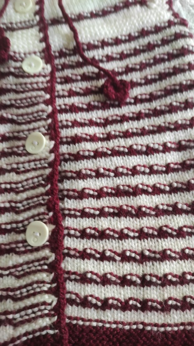 Bordo Örgü Kolsuz Kız Çocuk Yeleği - Görsel 3