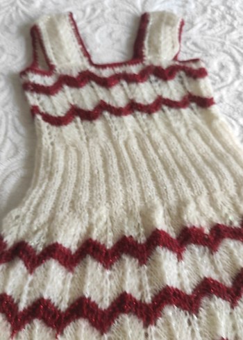 Kız Çocuk Örgü Kolsuz Bohem Elbise - Görsel 4