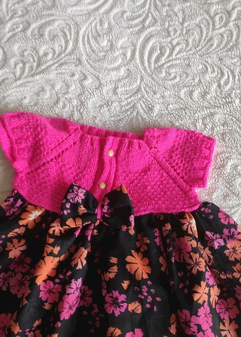 Pembe Straplez Çiçekli Kız Çocuk Elbise - Görsel 3