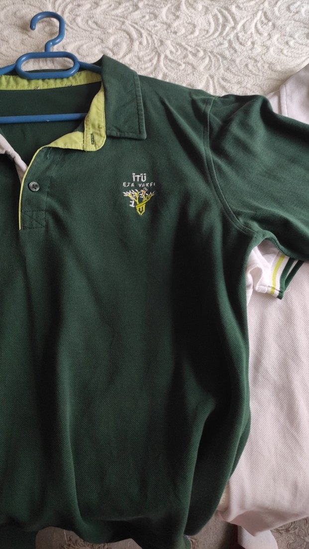 Düğmeli Beyaz Pamuklu Erkek Polo Yaka Tişört doğa koleji tişört - Görsel 2