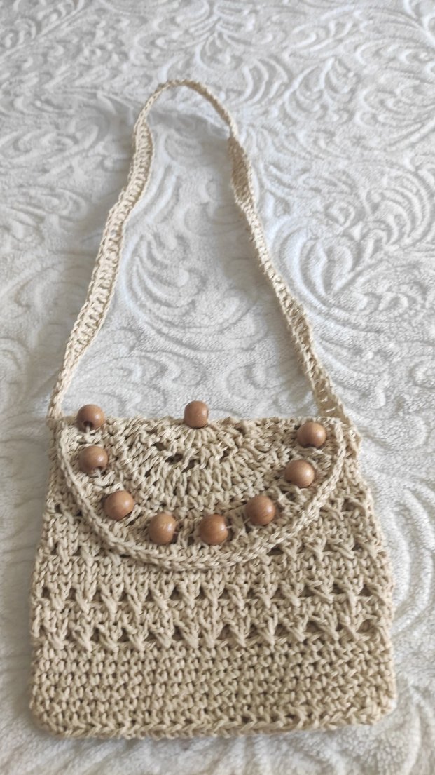 Bej Dantel Detaylı Örgü Kadın Çanta - Görsel 3