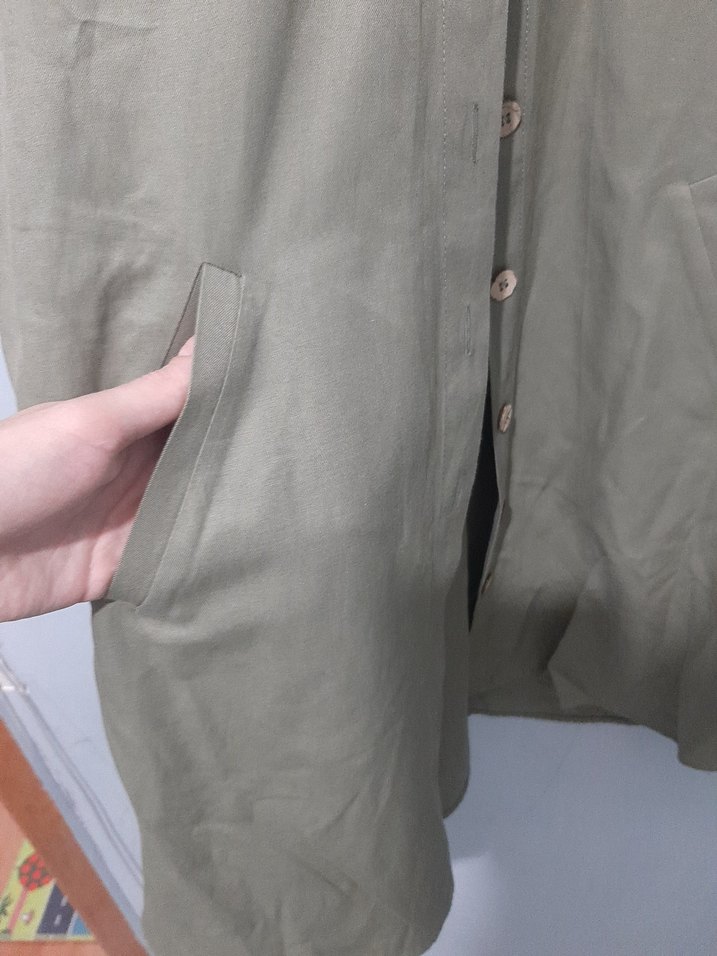 Düğmeli  Kısa Kadın Pantolon - Görsel 5