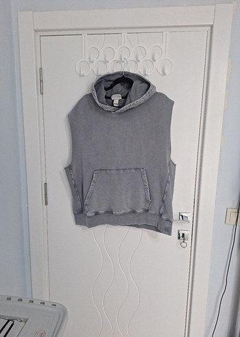 Gri Kolsuz Kapüşonlu Sweatshirt - Görsel 2