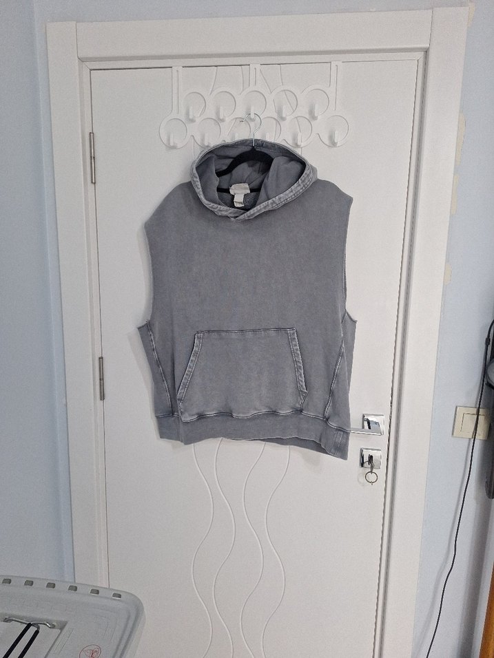 Gri Kolsuz Kapüşonlu Sweatshirt - Görsel 2